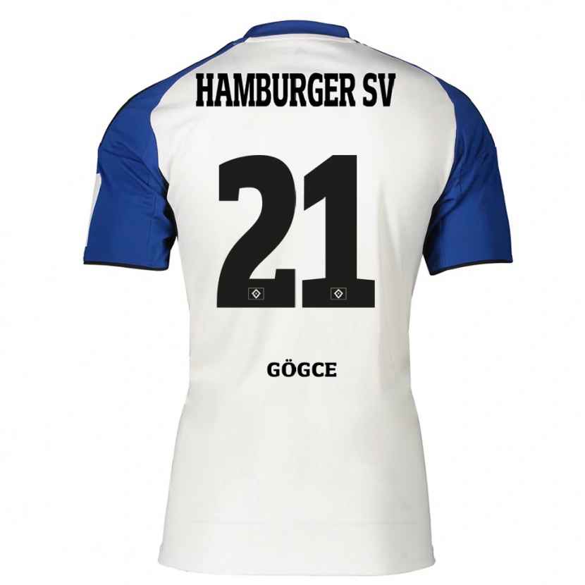 Danxen Niño Camiseta Keyhan Gögce #21 Blanco Azul 1ª Equipación 2025/26 La Camisa