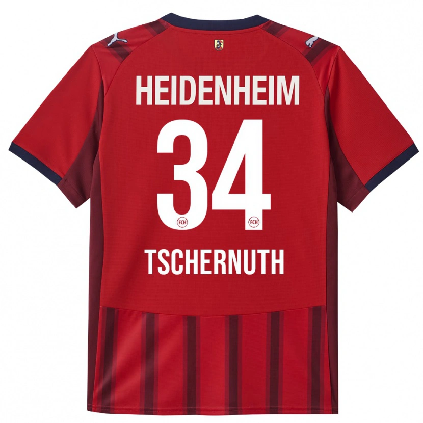 Danxen Niño Camiseta Paul Tschernuth #34 Rojo Marino 1ª Equipación 2025/26 La Camisa