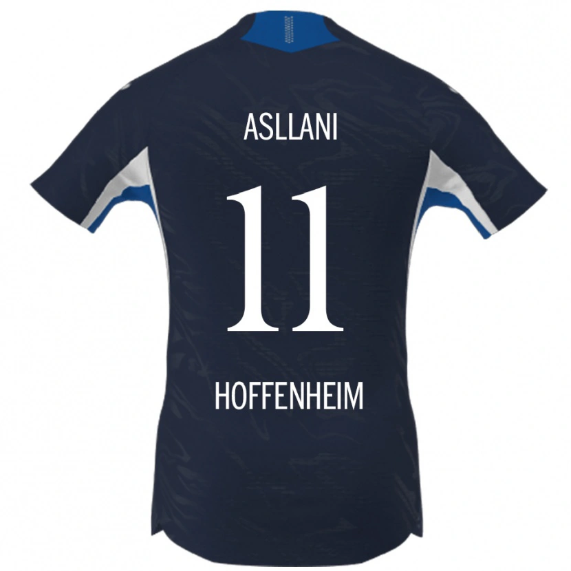 Danxen Niño Camiseta Fisnik Asllani #11 Marino Blanco 1ª Equipación 2025/26 La Camisa