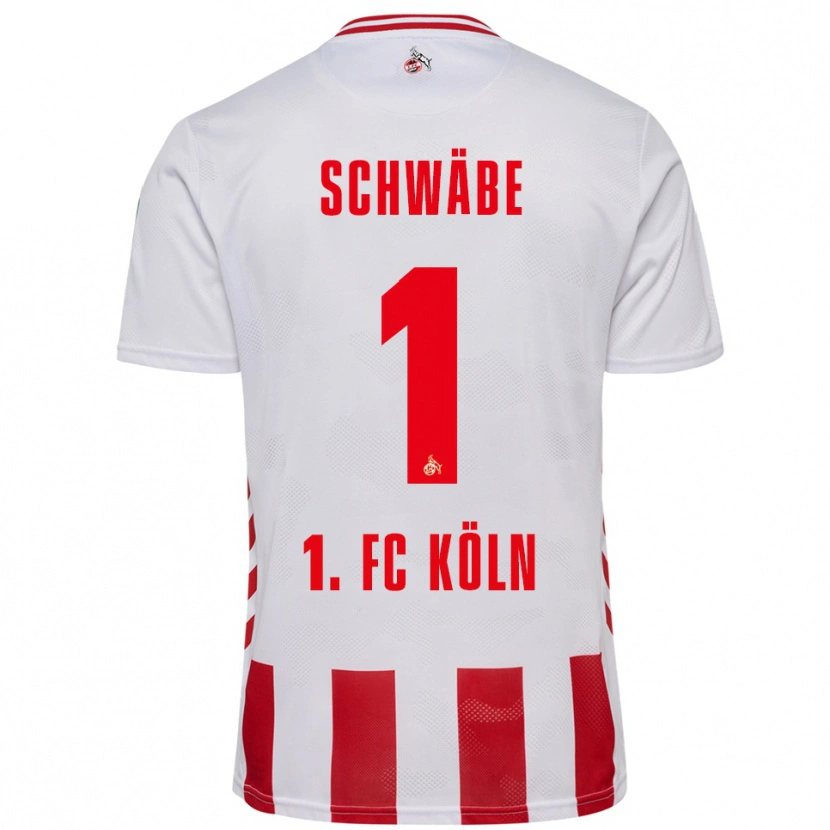 Danxen Niño Camiseta Marvin Schwäbe #1 Blanco Rojo 1ª Equipación 2025/26 La Camisa