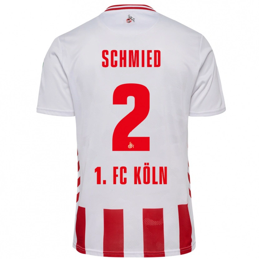 Danxen Niño Camiseta Joël Schmied #2 Blanco Rojo 1ª Equipación 2025/26 La Camisa