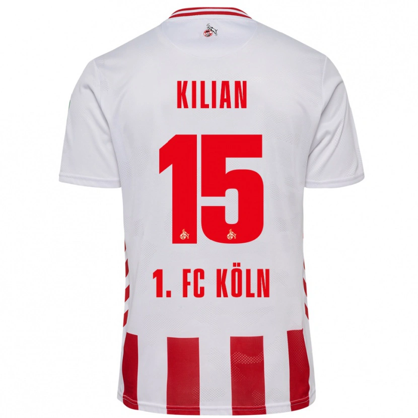 Danxen Niño Camiseta Luca Kilian #15 Blanco Rojo 1ª Equipación 2025/26 La Camisa