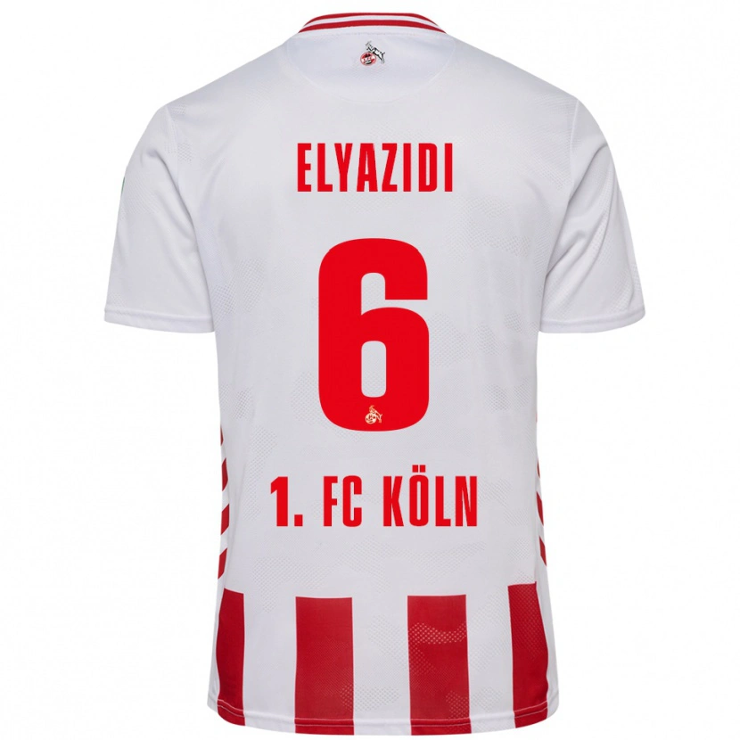 Danxen Niño Camiseta Ilias Elyazidi #6 Blanco Rojo 1ª Equipación 2025/26 La Camisa