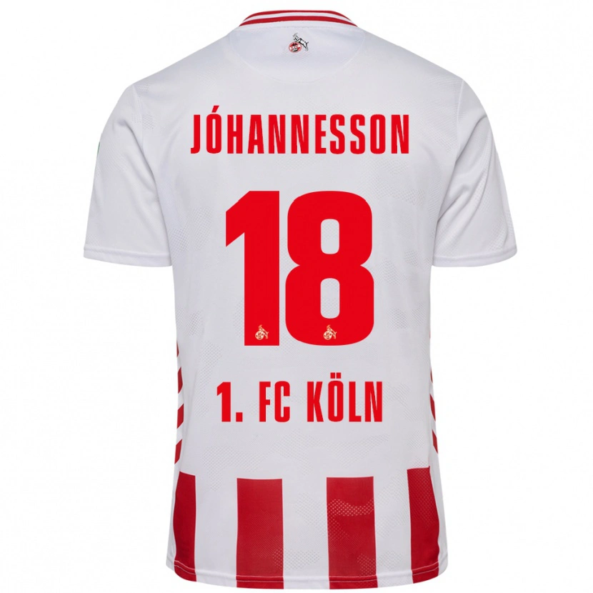 Danxen Niño Camiseta Ísak Jóhannesson #18 Blanco Rojo 1ª Equipación 2025/26 La Camisa