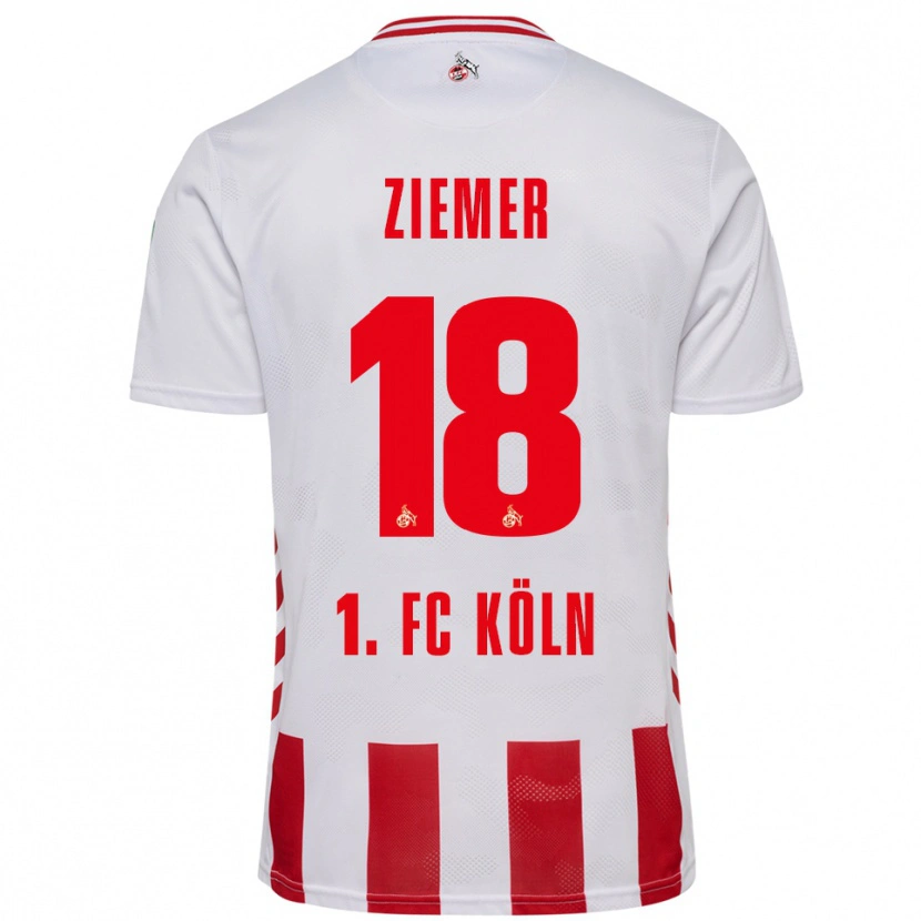 Danxen Niño Camiseta Taylor Ziemer #18 Blanco Rojo 1ª Equipación 2025/26 La Camisa