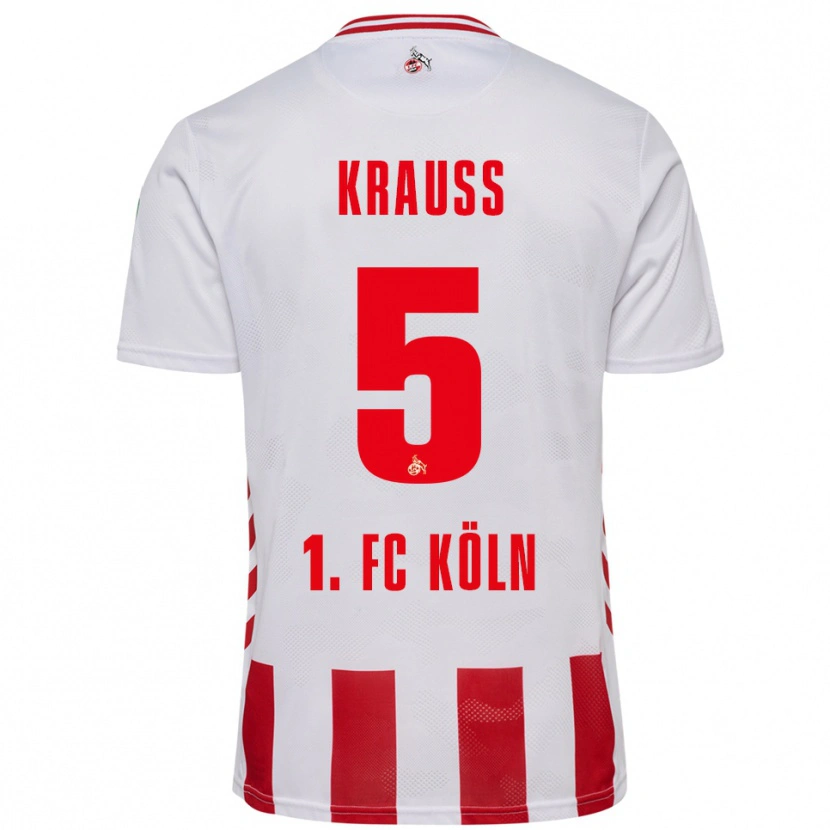 Danxen Niño Camiseta Tom Krauß #5 Blanco Rojo 1ª Equipación 2025/26 La Camisa