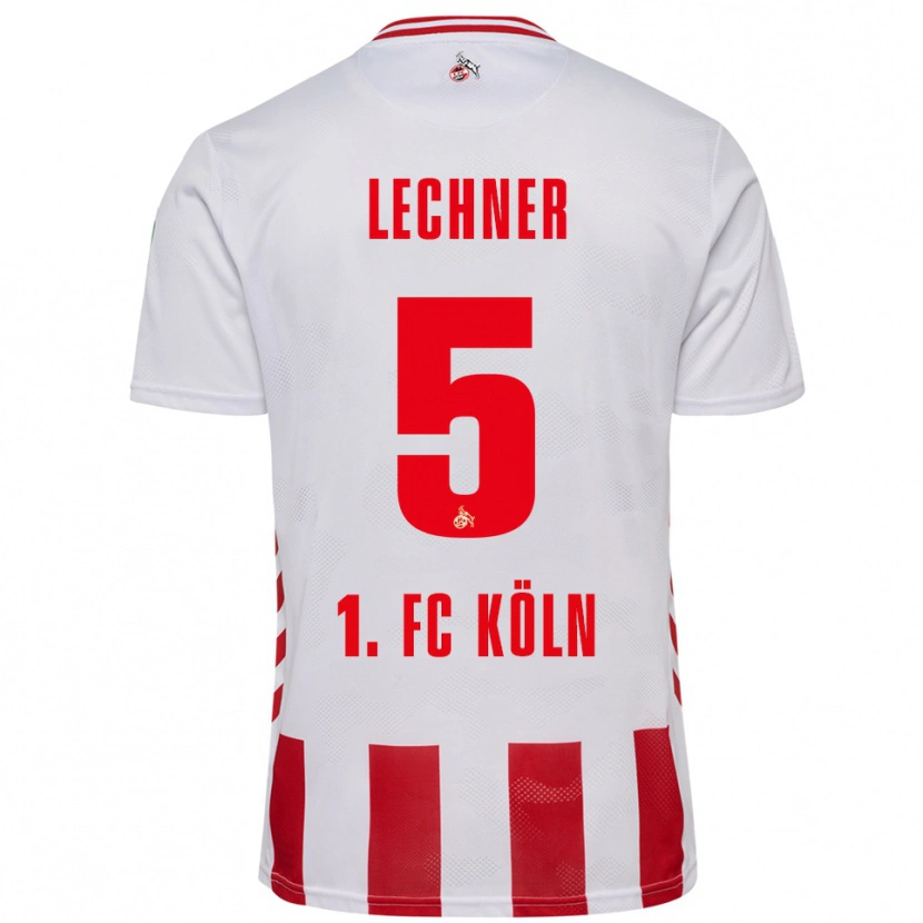 Danxen Niño Camiseta Luca Lechner #5 Blanco Rojo 1ª Equipación 2025/26 La Camisa
