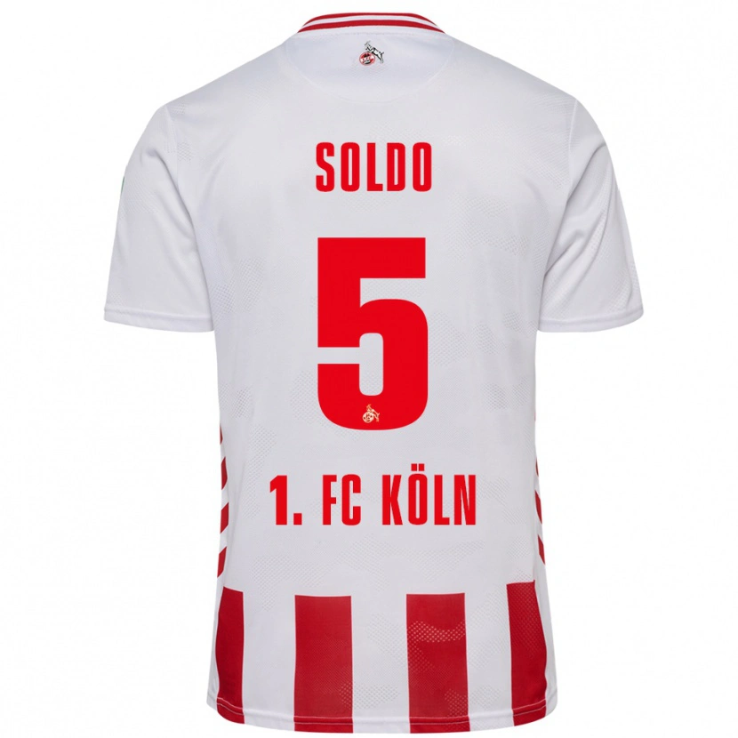Danxen Niño Camiseta Nikola Soldo #5 Blanco Rojo 1ª Equipación 2025/26 La Camisa