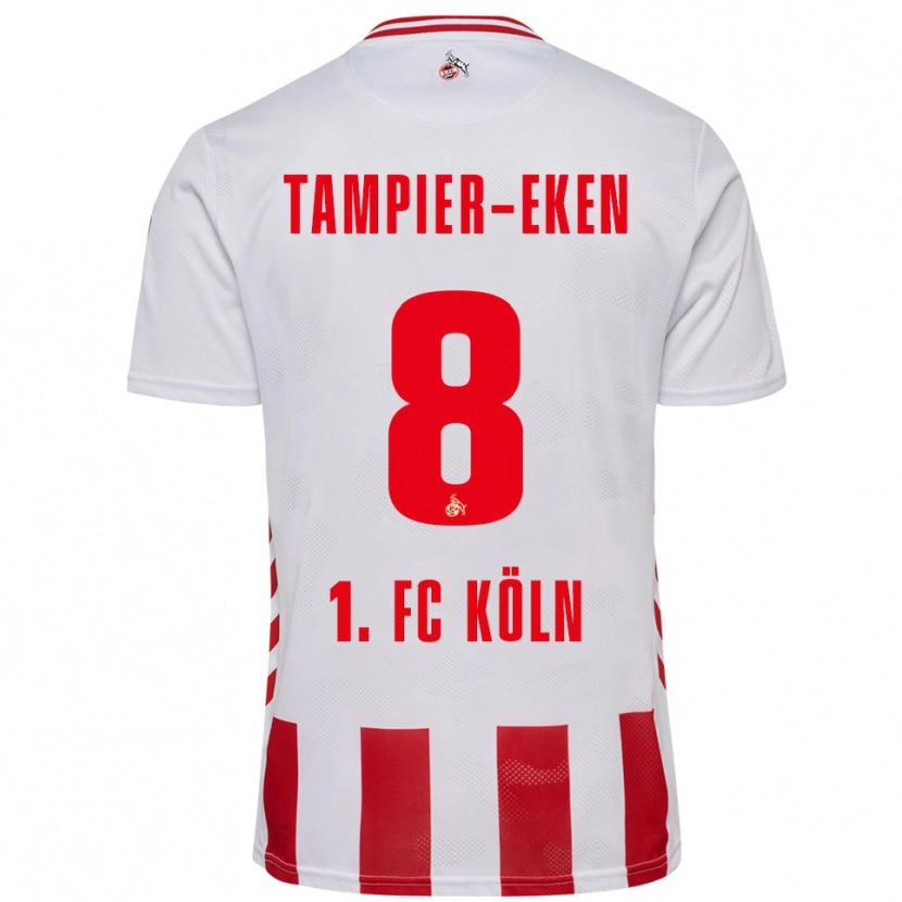 Danxen Niño Camiseta Pierre Tampier-Eken #8 Blanco Rojo 1ª Equipación 2025/26 La Camisa