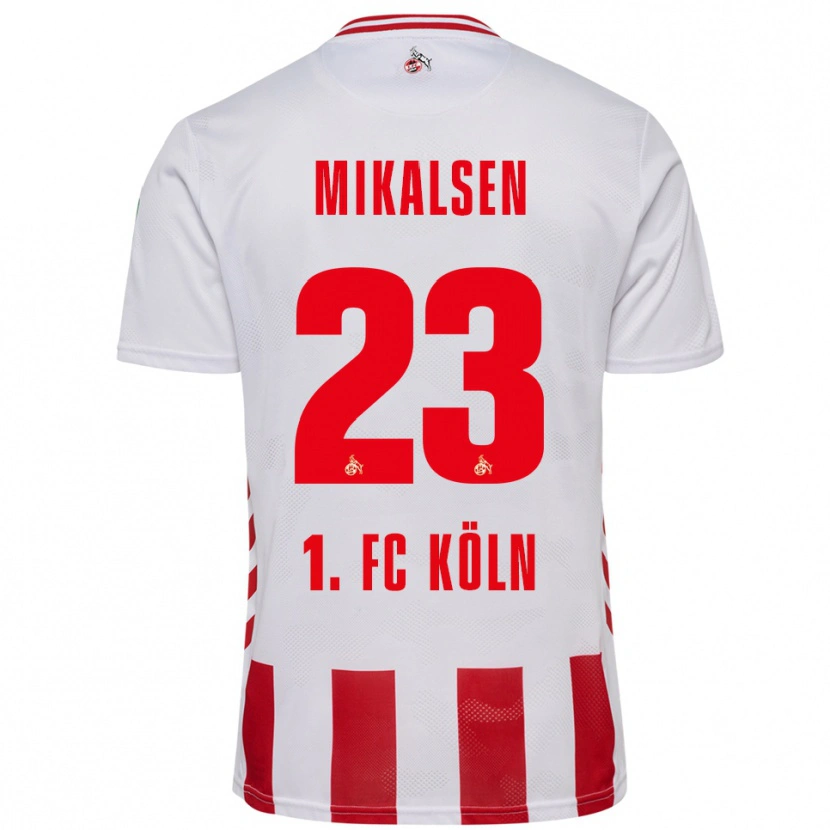 Danxen Niño Camiseta Aurora Mikalsen #23 Blanco Rojo 1ª Equipación 2025/26 La Camisa