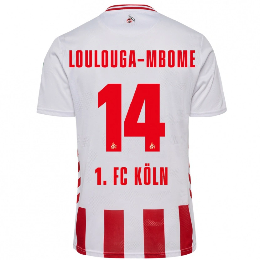 Danxen Niño Camiseta Pascal Loulouga-Mbome #14 Blanco Rojo 1ª Equipación 2025/26 La Camisa