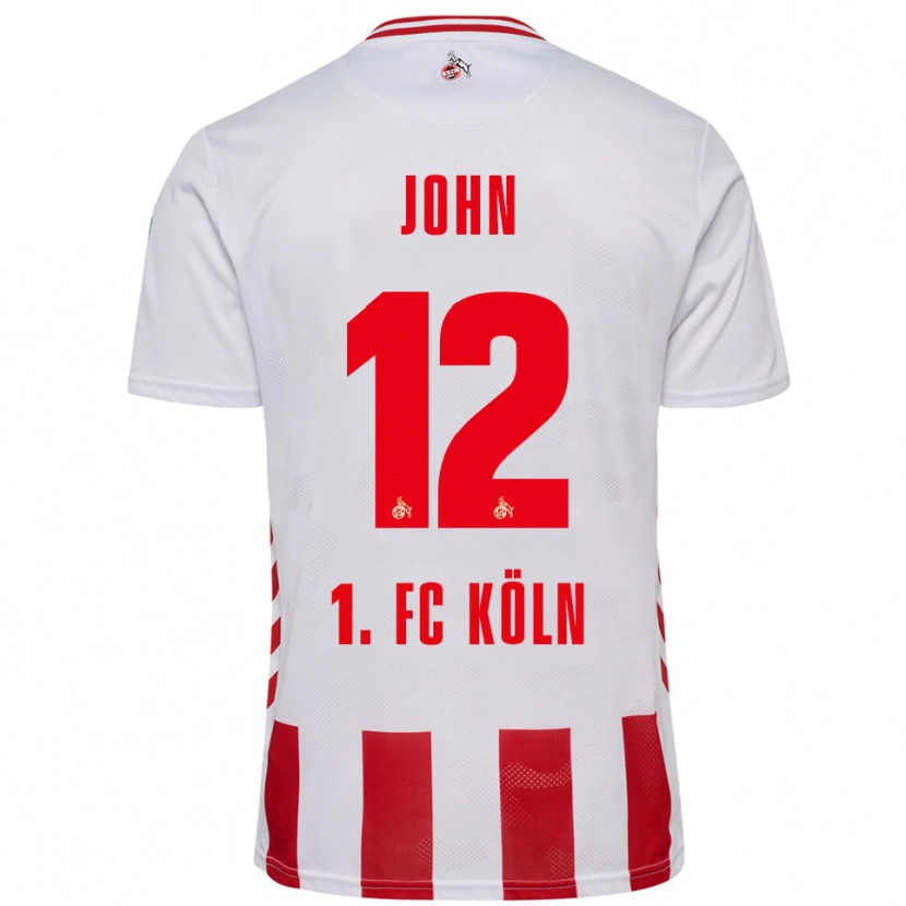 Danxen Niño Camiseta Neven John #12 Blanco Rojo 1ª Equipación 2025/26 La Camisa