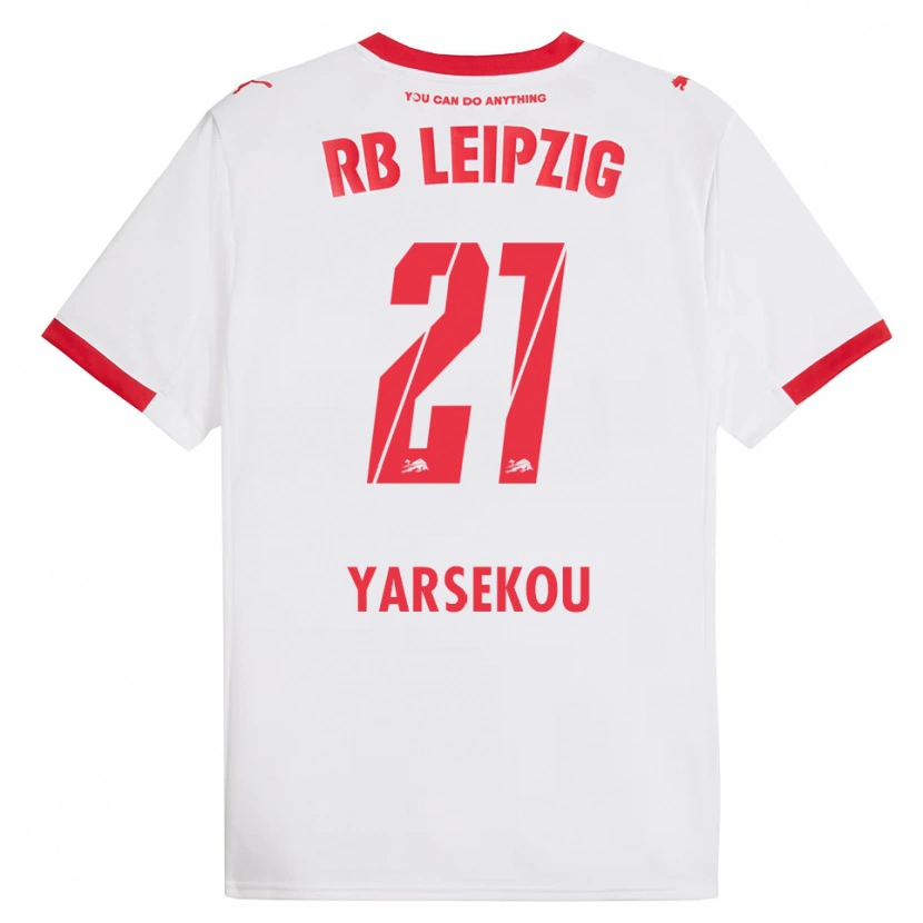 Danxen Niño Camiseta Dilane Yarsekou #21 Blanco Rojo 1ª Equipación 2025/26 La Camisa