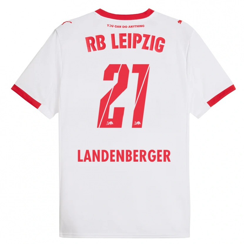 Danxen Niño Camiseta Julia Landenberger #21 Blanco Rojo 1ª Equipación 2025/26 La Camisa