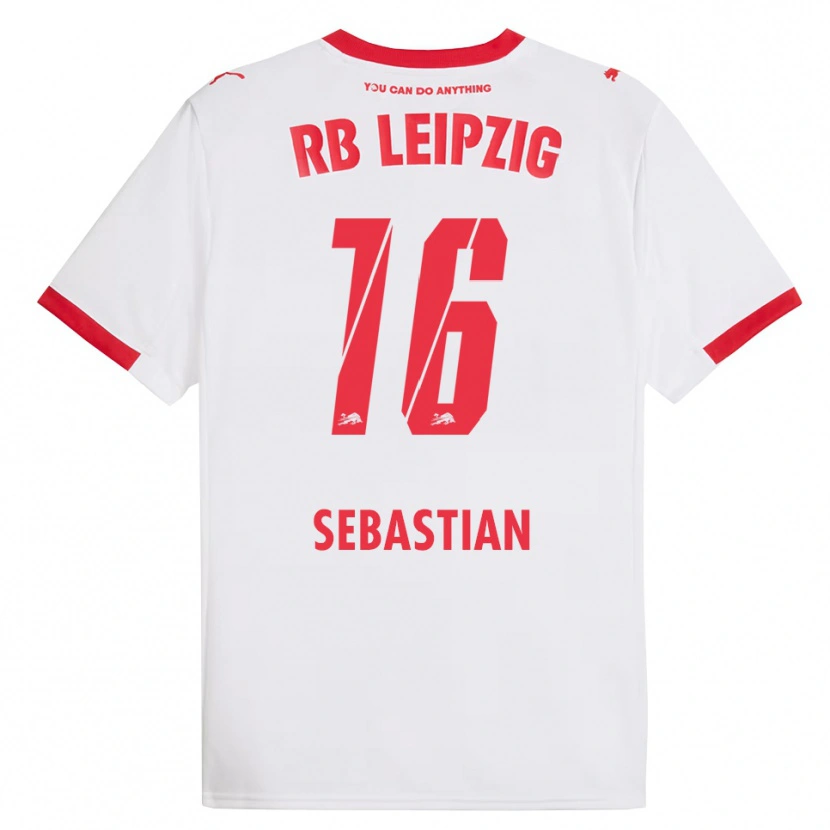 Danxen Niño Camiseta Jordy Sebastian #16 Blanco Rojo 1ª Equipación 2025/26 La Camisa