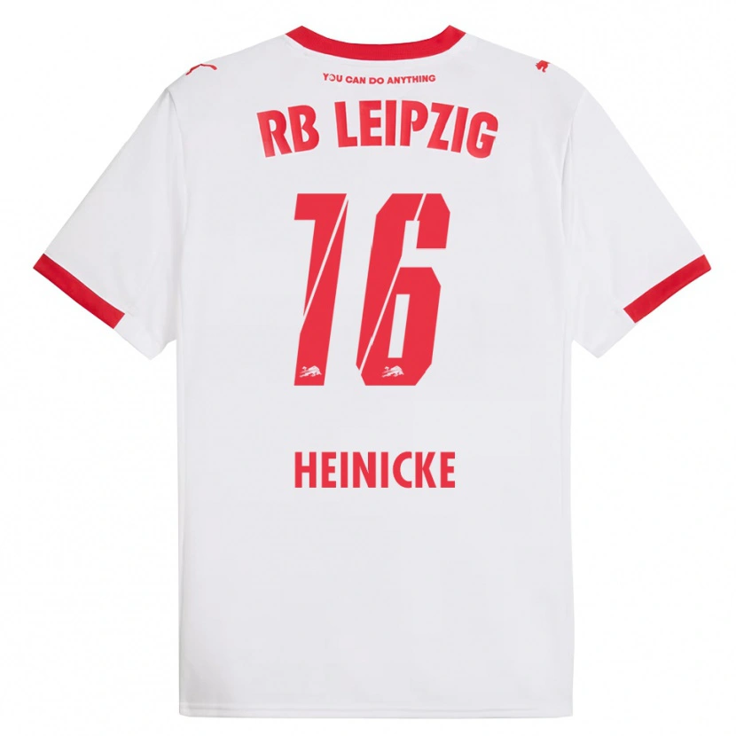 Danxen Niño Camiseta Niklas Heinicke #16 Blanco Rojo 1ª Equipación 2025/26 La Camisa