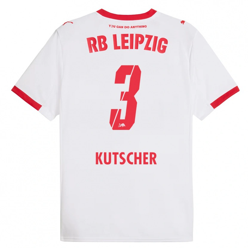 Danxen Niño Camiseta Matthes Kutscher #3 Blanco Rojo 1ª Equipación 2025/26 La Camisa
