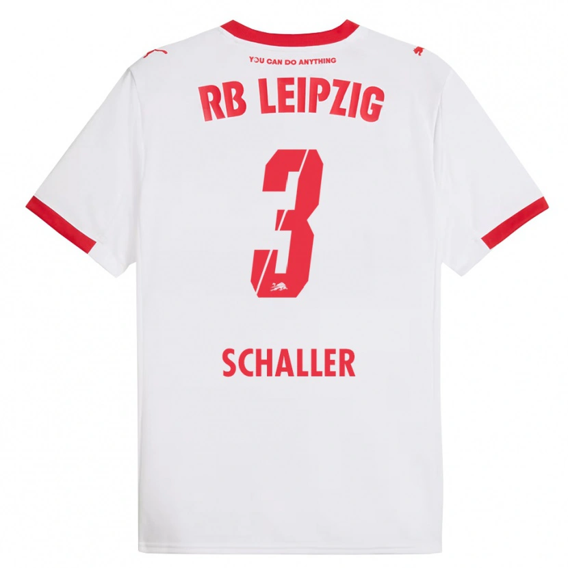 Danxen Niño Camiseta Josefine Schaller #3 Blanco Rojo 1ª Equipación 2025/26 La Camisa