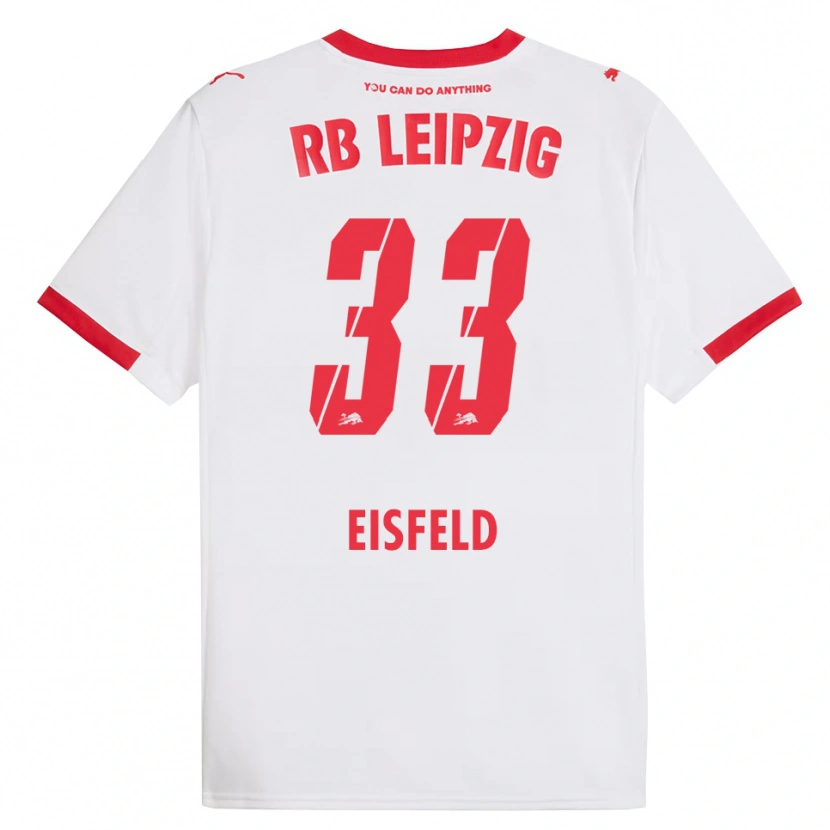 Danxen Niño Camiseta Tom Eisfeld #33 Blanco Rojo 1ª Equipación 2025/26 La Camisa