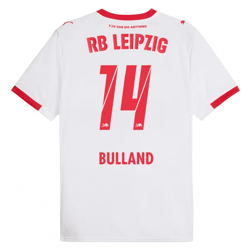Danxen Niño Camiseta Anton Bulland #14 Blanco Rojo 1ª Equipación 2025/26 La Camisa