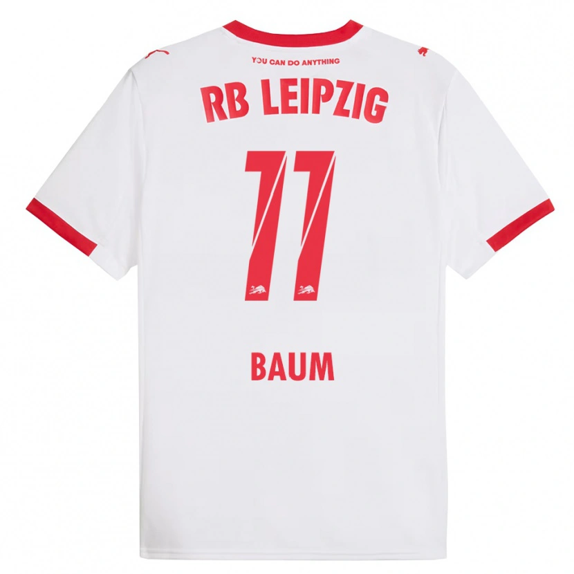 Danxen Niño Camiseta Lisa Baum #11 Blanco Rojo 1ª Equipación 2025/26 La Camisa