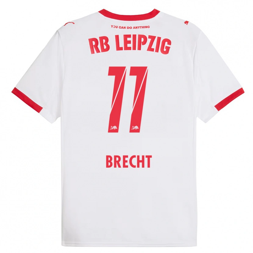 Danxen Niño Camiseta Barbara Brecht #11 Blanco Rojo 1ª Equipación 2025/26 La Camisa