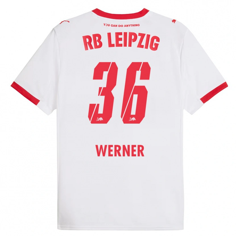 Danxen Niño Camiseta Timo Werner #36 Blanco Rojo 1ª Equipación 2025/26 La Camisa