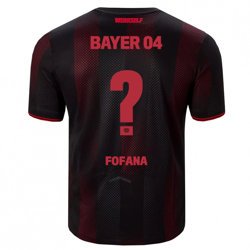 Danxen Niño Camiseta Sadik Fofana #0 Negro Rojo 1ª Equipación 2025/26 La Camisa