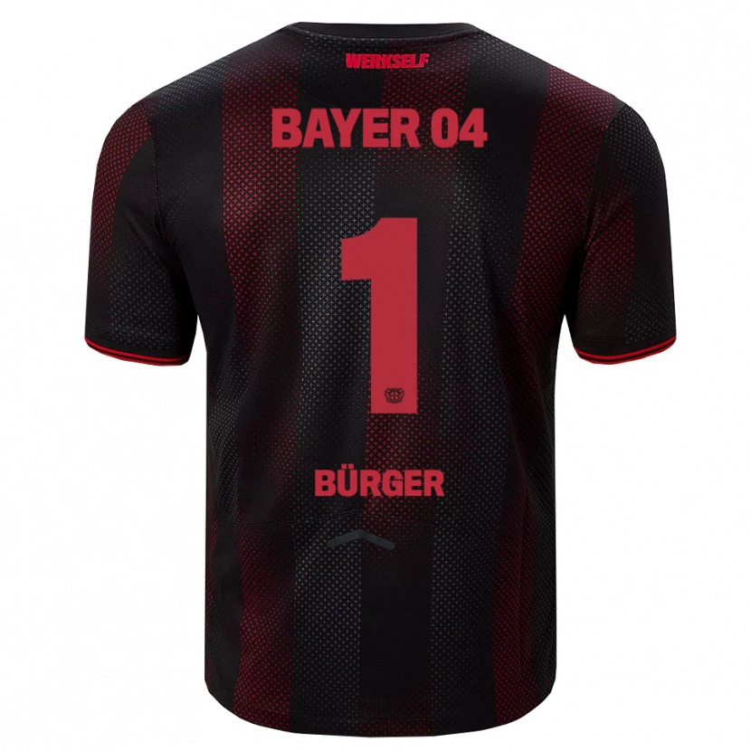 Danxen Niño Camiseta Elias Bürger #1 Negro Rojo 1ª Equipación 2025/26 La Camisa