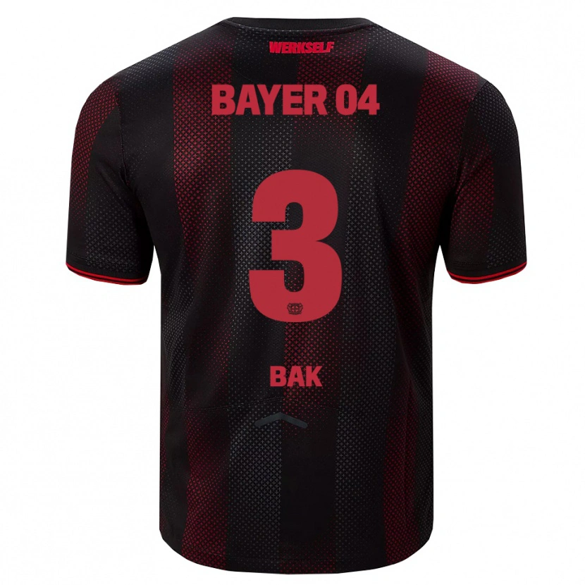 Danxen Niño Camiseta Emre Bak #3 Negro Rojo 1ª Equipación 2025/26 La Camisa