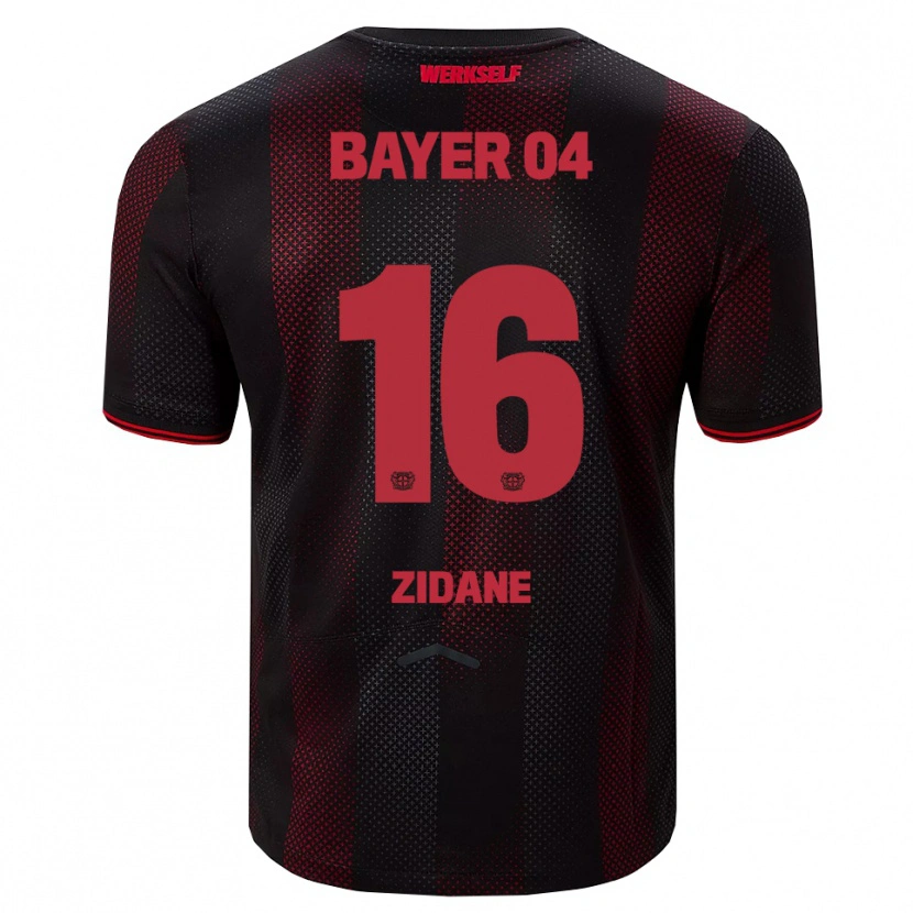 Danxen Niño Camiseta Rayan Zidane #16 Negro Rojo 1ª Equipación 2025/26 La Camisa