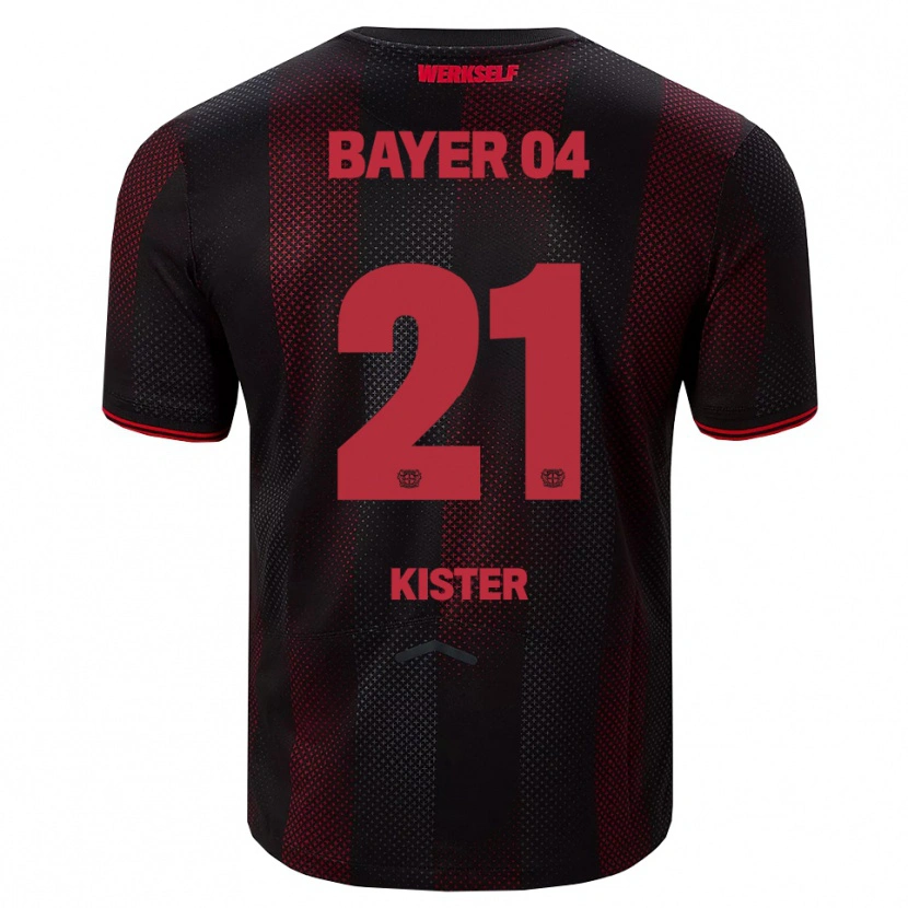 Danxen Niño Camiseta Akim Kister #21 Negro Rojo 1ª Equipación 2025/26 La Camisa