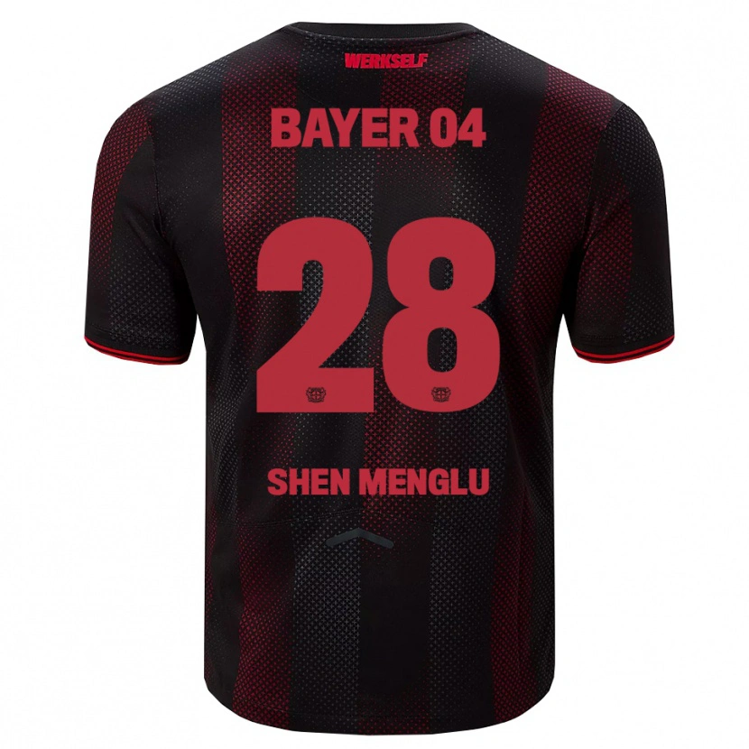 Danxen Niño Camiseta Shen Menglu #28 Negro Rojo 1ª Equipación 2025/26 La Camisa