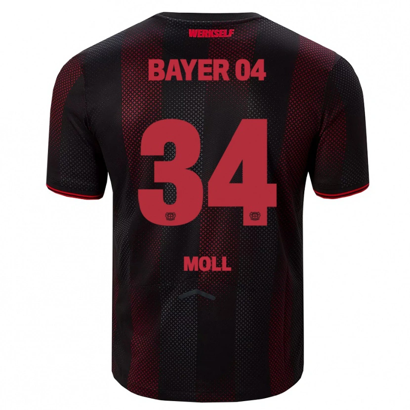 Danxen Niño Camiseta Anne Moll #34 Negro Rojo 1ª Equipación 2025/26 La Camisa