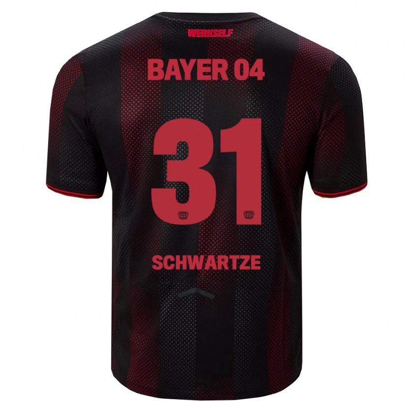 Danxen Niño Camiseta Paula Schwartze #31 Negro Rojo 1ª Equipación 2025/26 La Camisa