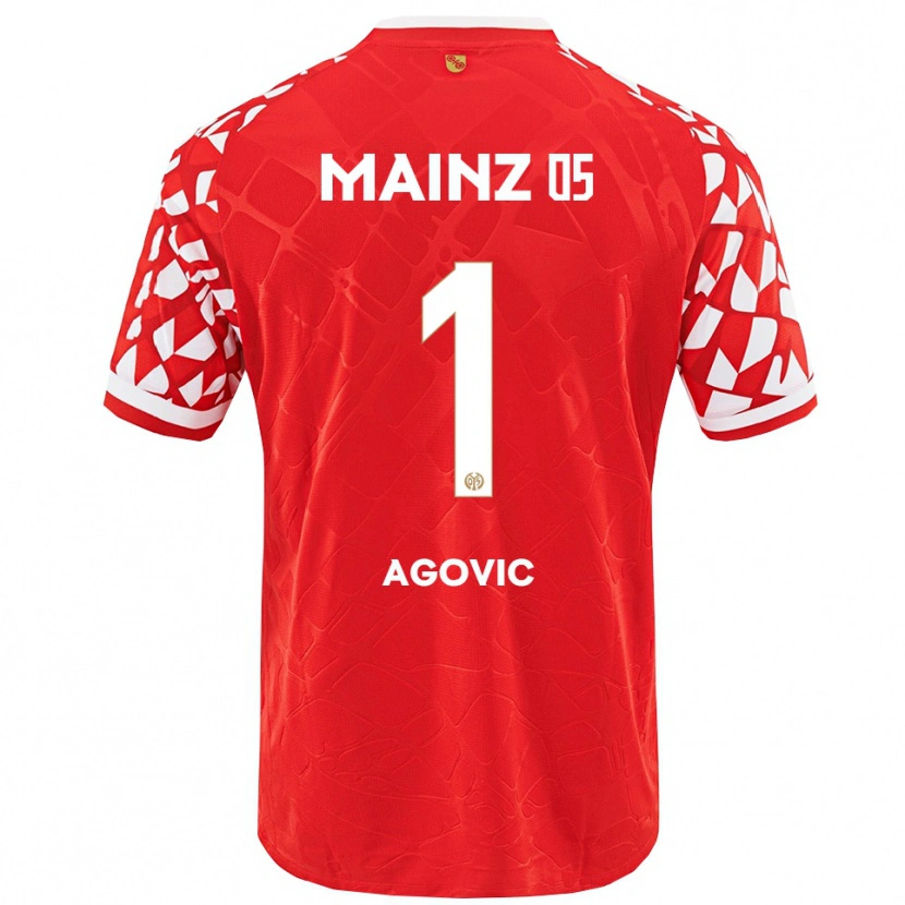 Danxen Niño Camiseta Daris Agovic #1 Rojo Blanco 1ª Equipación 2025/26 La Camisa