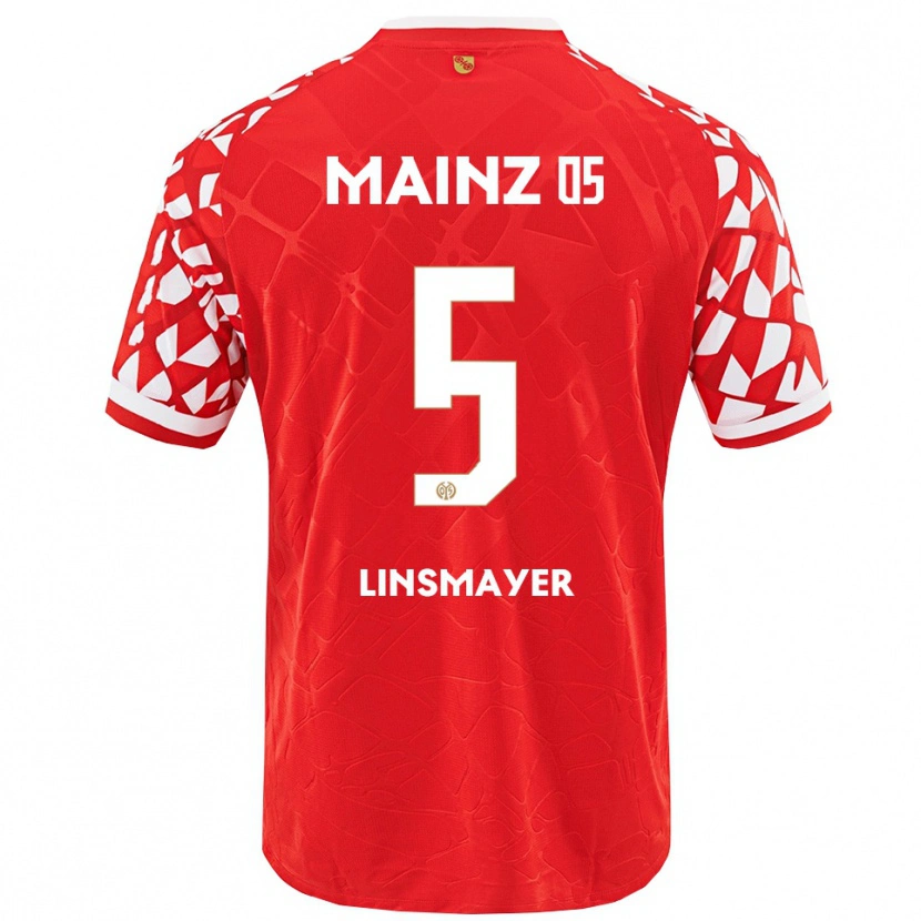Danxen Niño Camiseta Denis Linsmayer #5 Rojo Blanco 1ª Equipación 2025/26 La Camisa