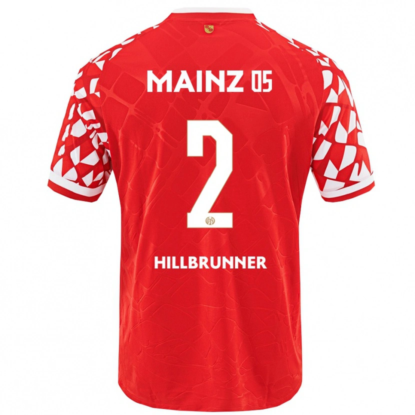 Danxen Niño Camiseta Fynn Hillbrunner #2 Rojo Blanco 1ª Equipación 2025/26 La Camisa