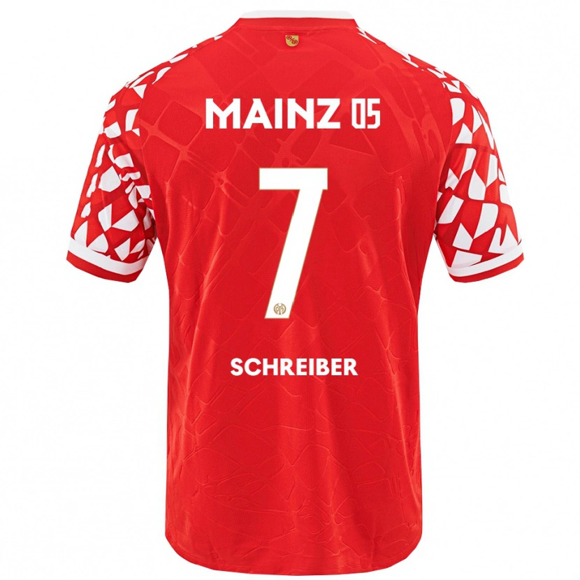 Danxen Niño Camiseta Philipp Schreiber #7 Rojo Blanco 1ª Equipación 2025/26 La Camisa