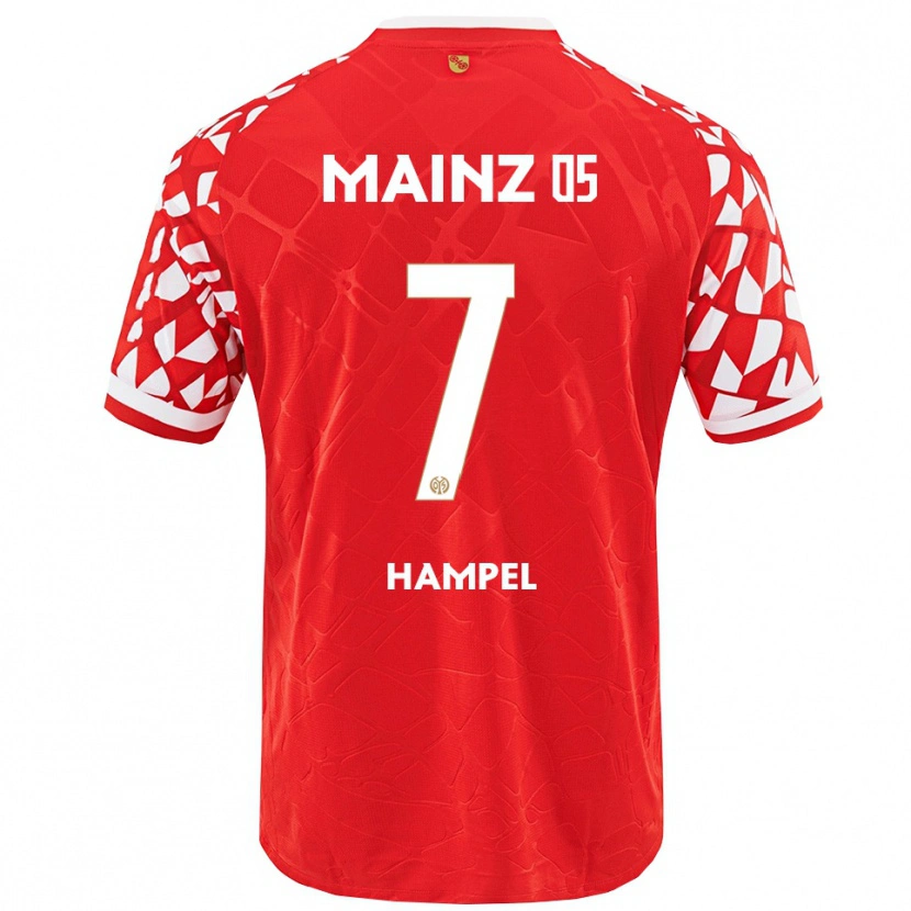 Danxen Niño Camiseta Luca Hampel #7 Rojo Blanco 1ª Equipación 2025/26 La Camisa
