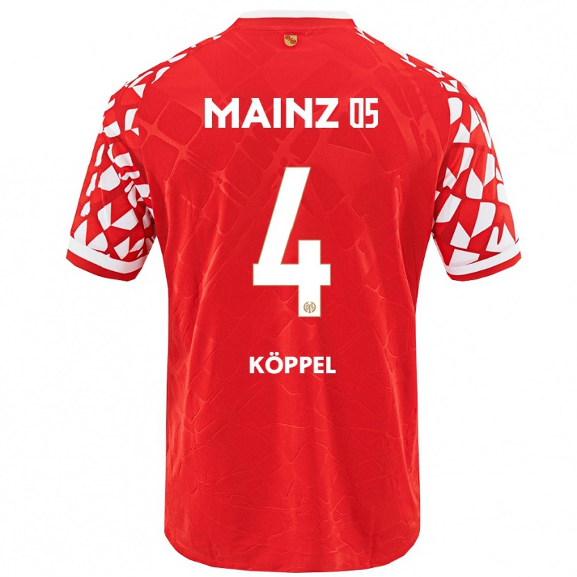 Danxen Niño Camiseta Domenic Köppel #4 Rojo Blanco 1ª Equipación 2025/26 La Camisa