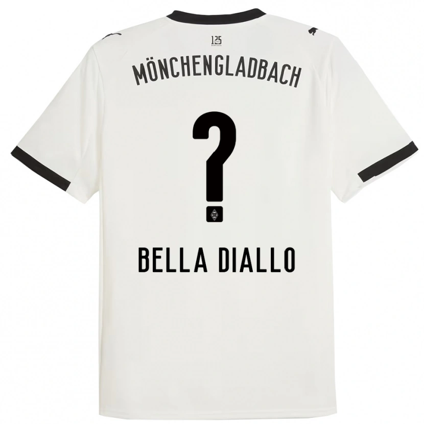 Danxen Niño Camiseta Oumar Bella Diallo #0 Blanco Negro 1ª Equipación 2025/26 La Camisa