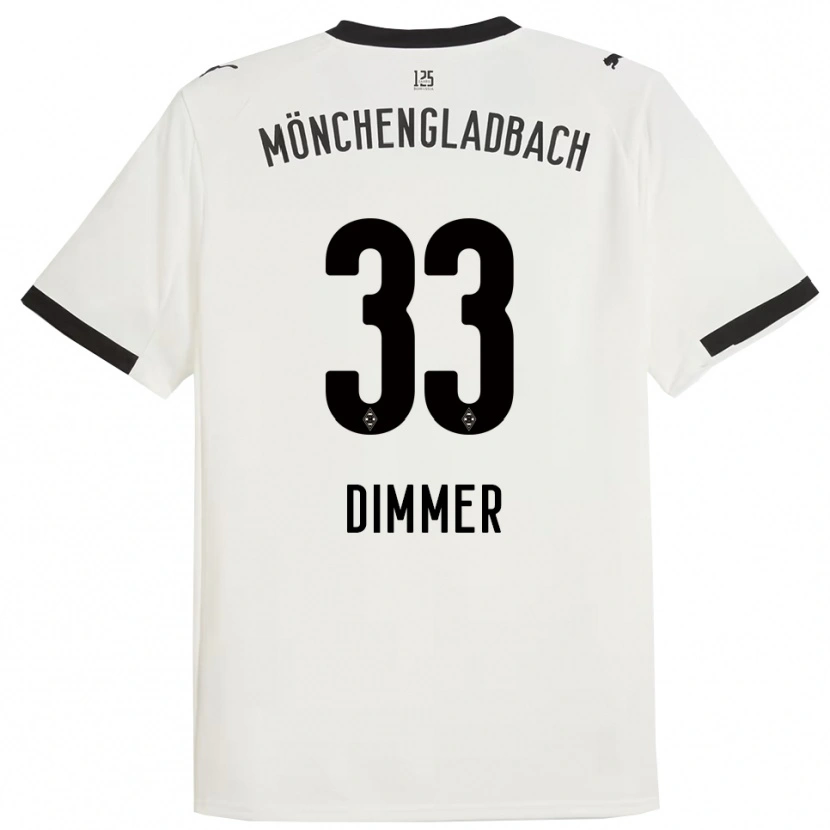 Danxen Niño Camiseta Florian Dimmer #33 Blanco Negro 1ª Equipación 2025/26 La Camisa