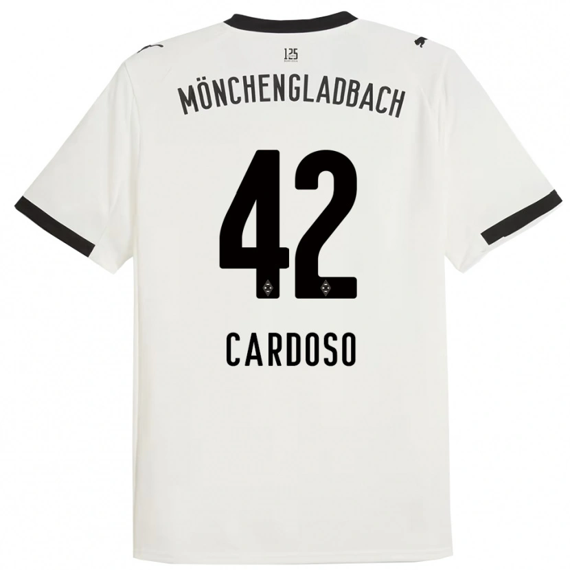 Danxen Niño Camiseta Tiago Pereira Cardoso #42 Blanco Negro 1ª Equipación 2025/26 La Camisa