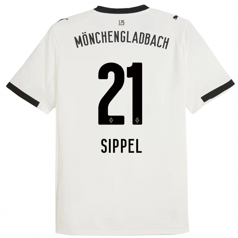 Danxen Niño Camiseta Tobias Sippel #21 Blanco Negro 1ª Equipación 2025/26 La Camisa