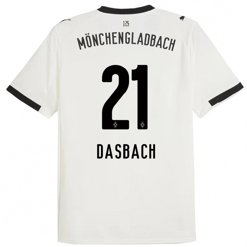 Danxen Niño Camiseta Yannik Dasbach #21 Blanco Negro 1ª Equipación 2025/26 La Camisa