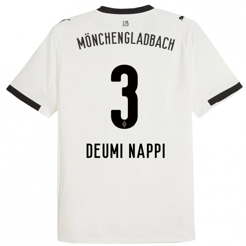 Danxen Niño Camiseta Dimitrie Deumi Nappi #3 Blanco Negro 1ª Equipación 2025/26 La Camisa