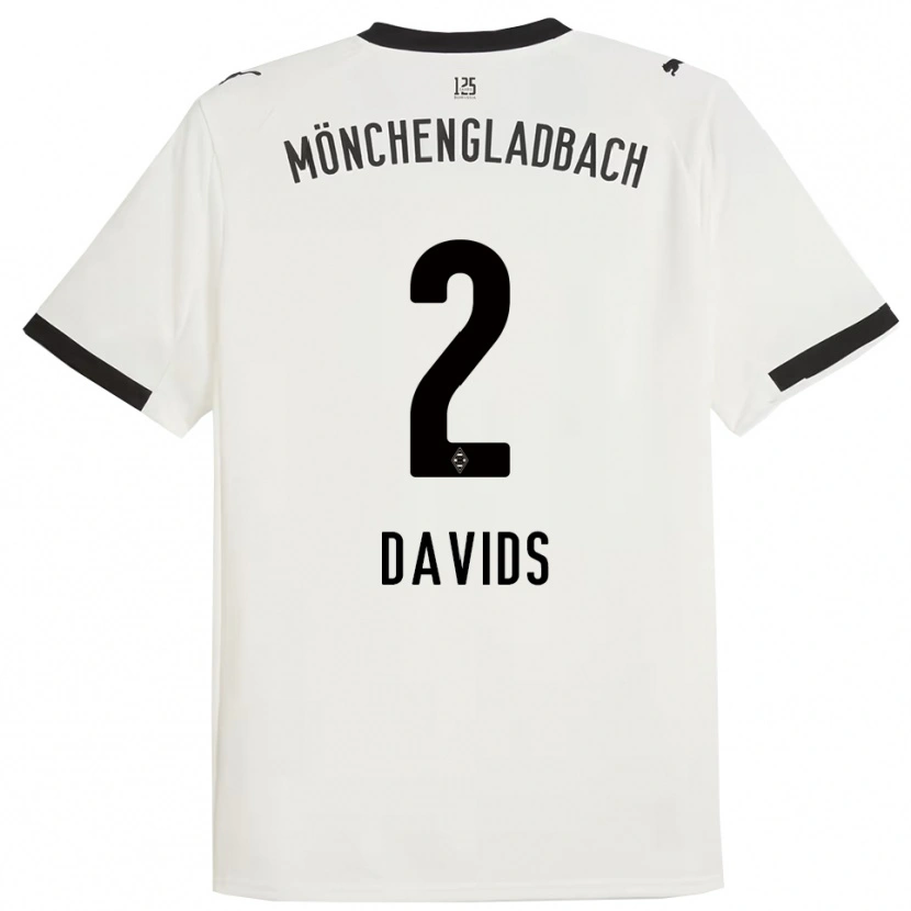 Danxen Niño Camiseta Leander Davids #2 Blanco Negro 1ª Equipación 2025/26 La Camisa