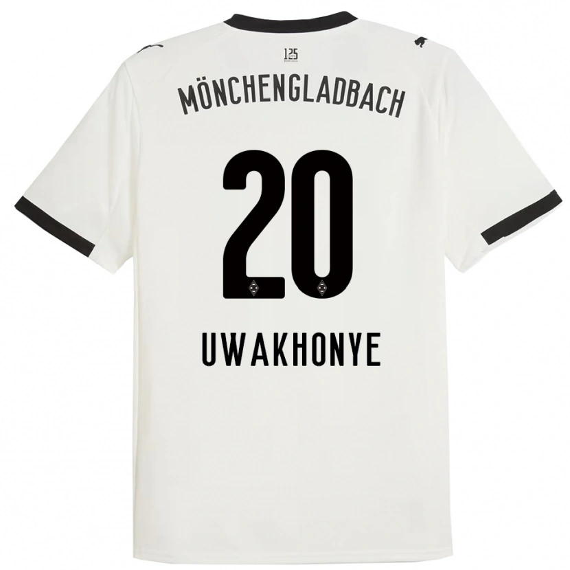 Danxen Niño Camiseta Josiah Uwakhonye #20 Blanco Negro 1ª Equipación 2025/26 La Camisa