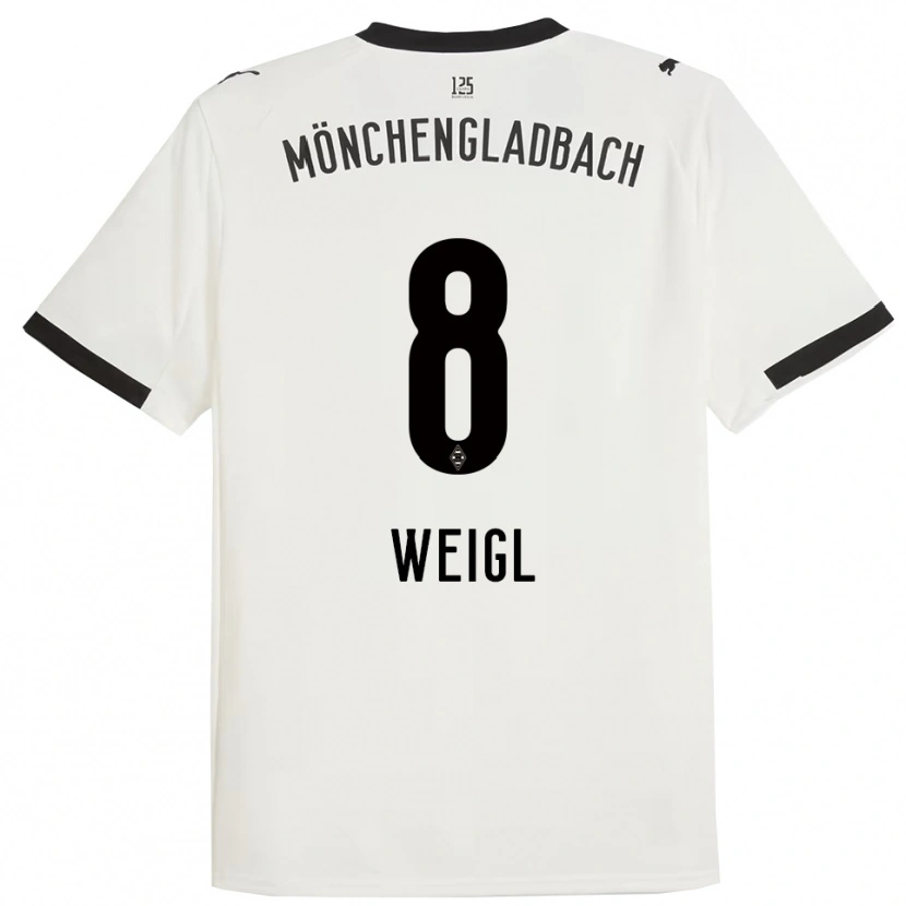 Danxen Niño Camiseta Julian Weigl #8 Blanco Negro 1ª Equipación 2025/26 La Camisa